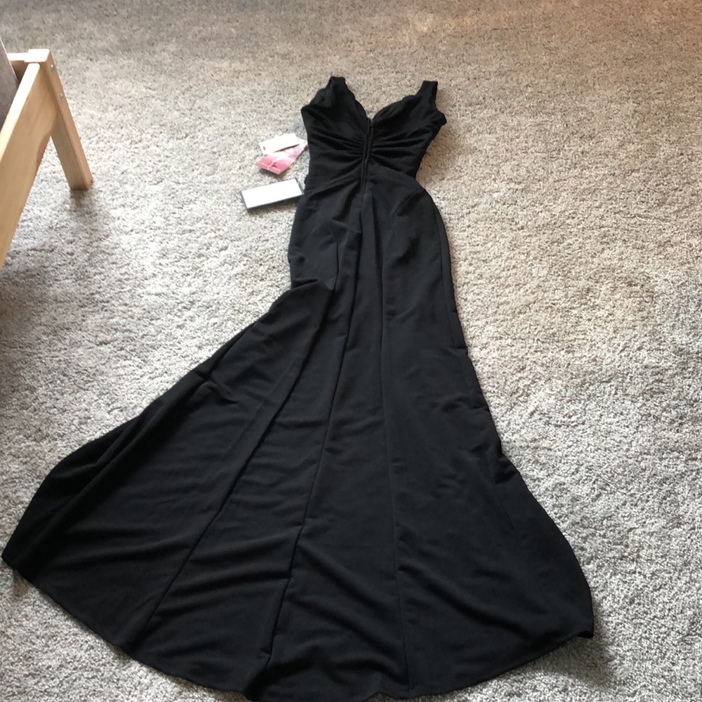 *SOLD* NWT Emerald Sundae Black Formal Slitted Dress - Picture 8 of 10